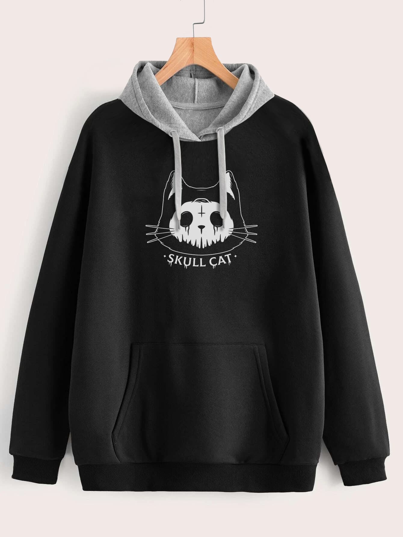 Buzo ancho hoodie Skullcat