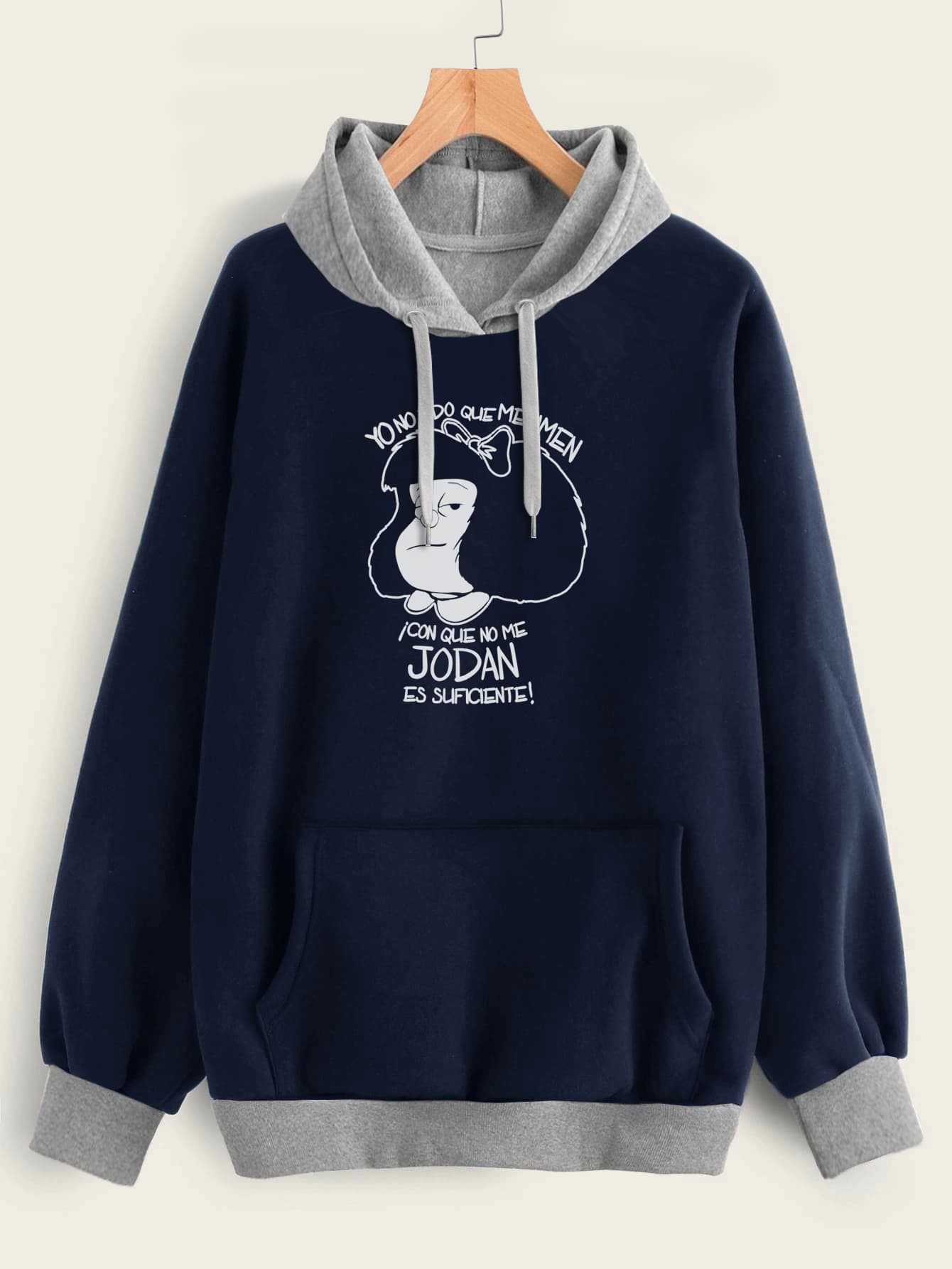 Buzo ancho hoodie Mafalda
