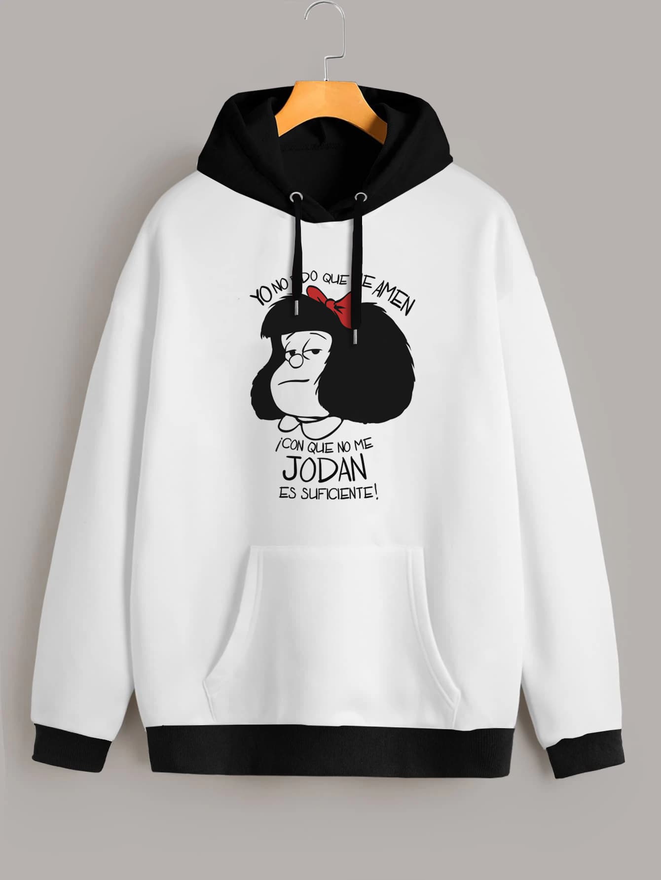 Buzo ancho hoodie Mafalda