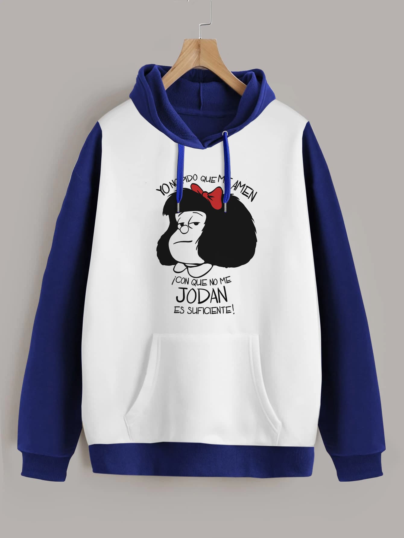 Buzo ancho hoodie Mafalda