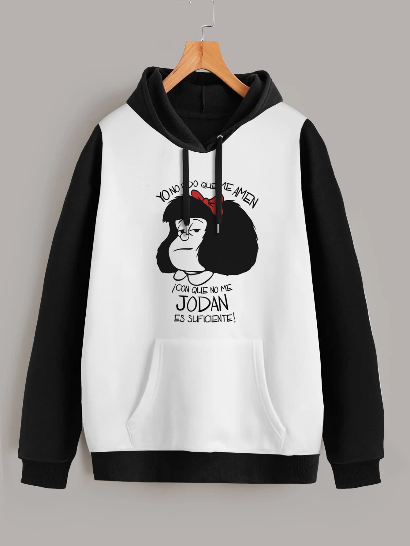 Buzo ancho hoodie Mafalda