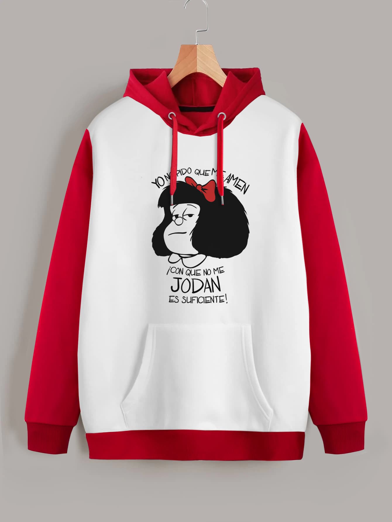 Buzo ancho hoodie Mafalda