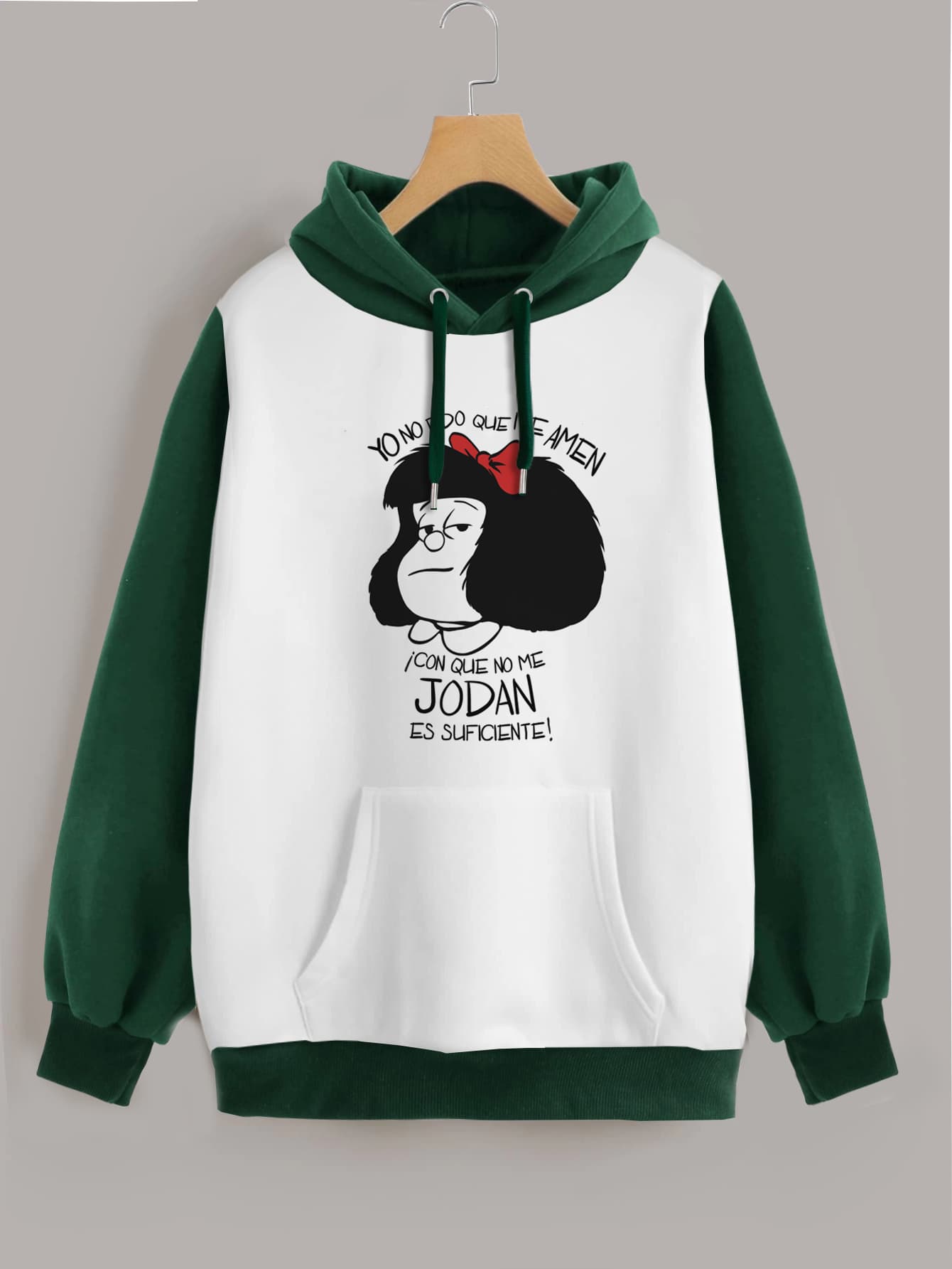 Buzo ancho hoodie Mafalda
