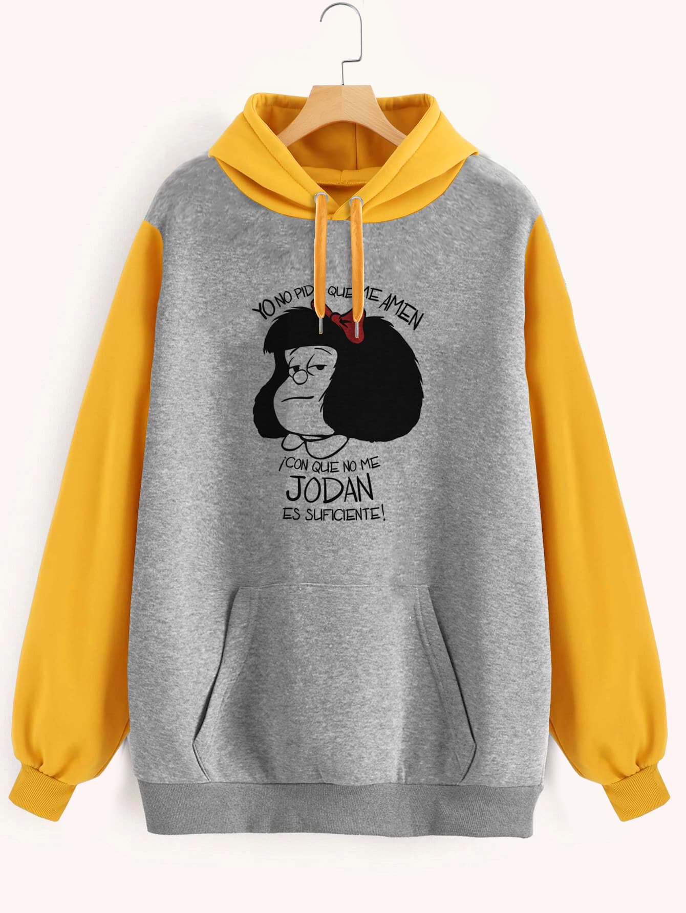 Buzo ancho hoodie Mafalda