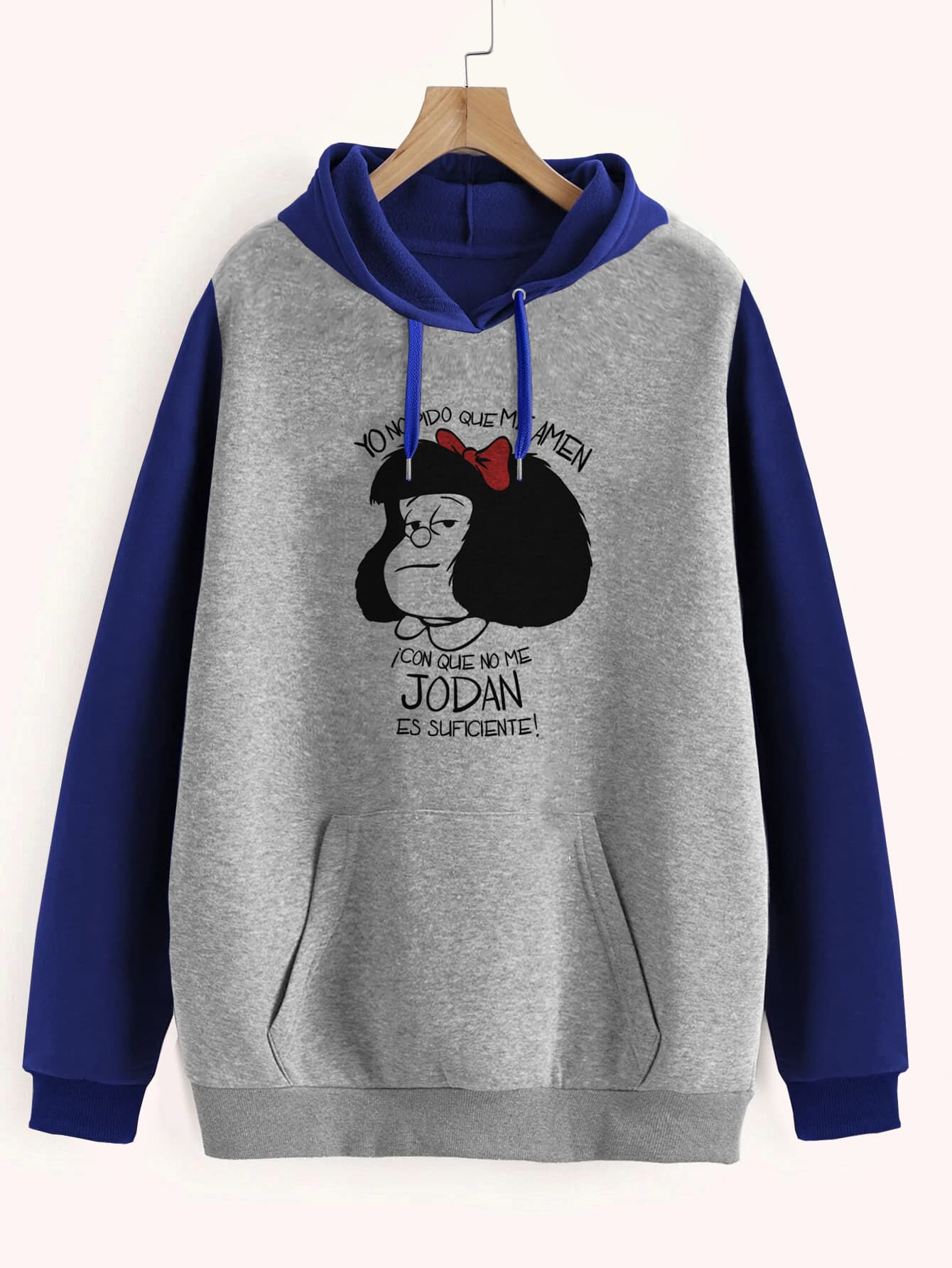 Buzo ancho hoodie Mafalda