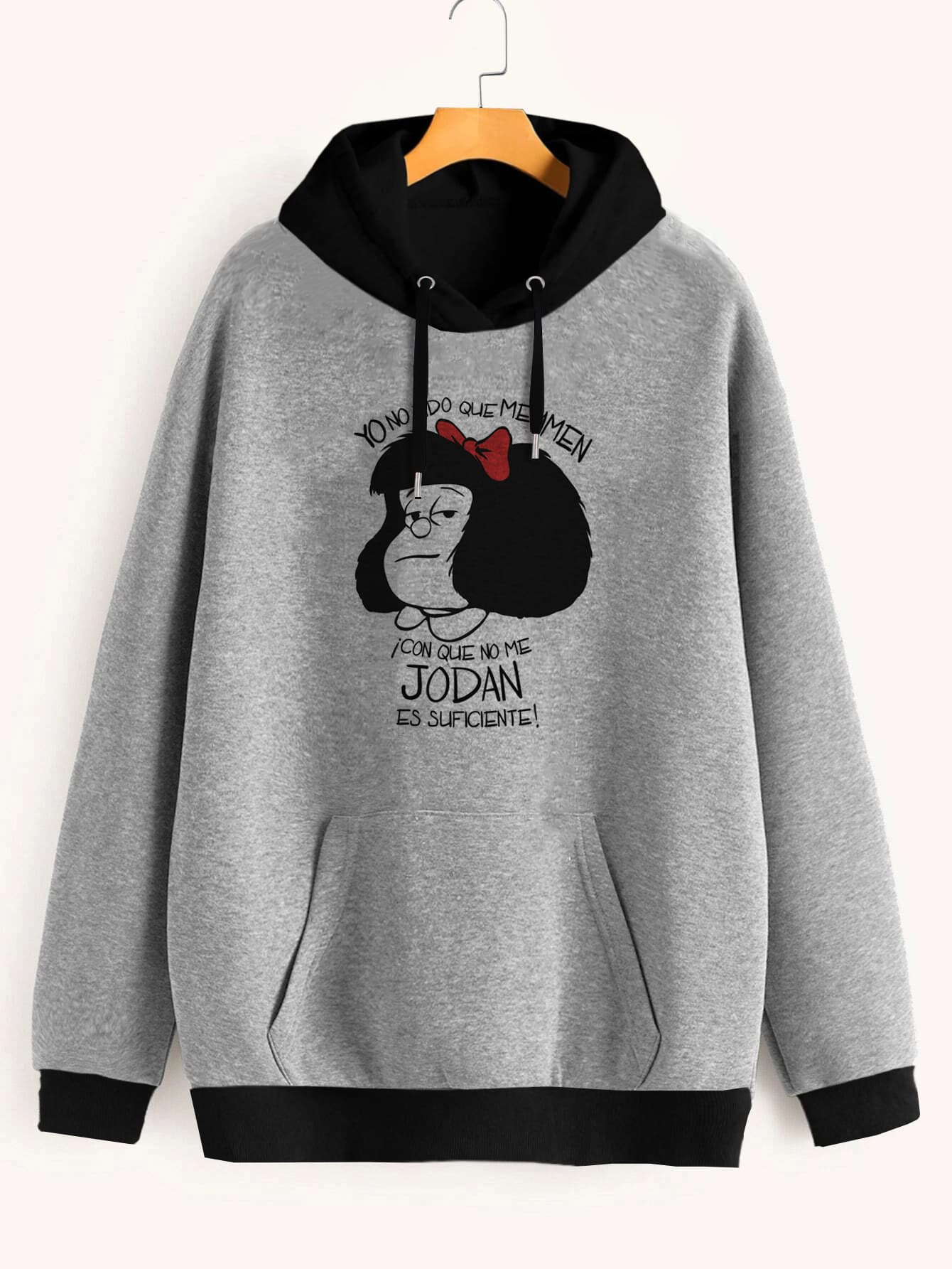 Buzo ancho hoodie Mafalda