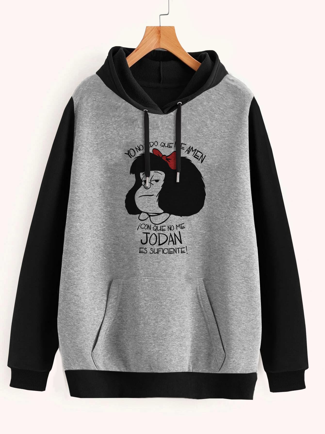 Buzo ancho hoodie Mafalda