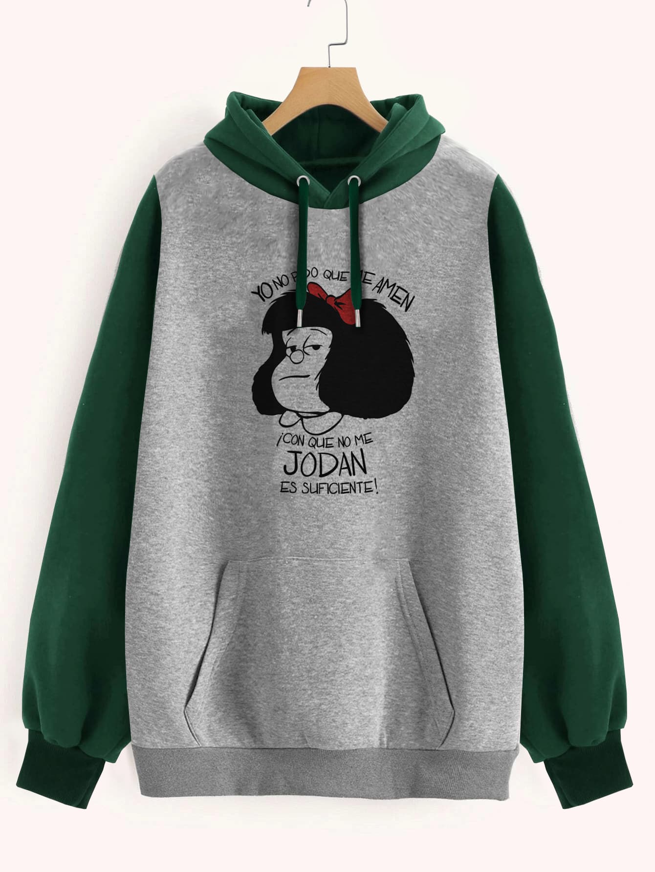 Buzo ancho hoodie Mafalda