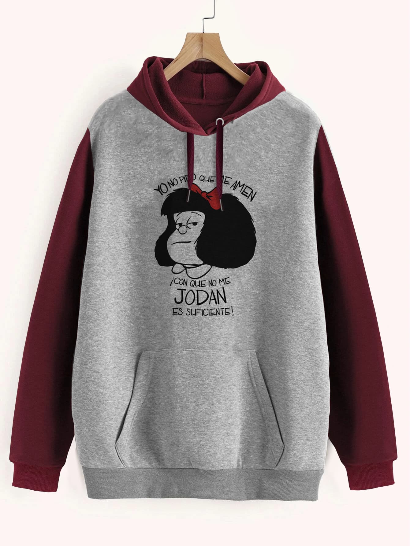 Buzo ancho hoodie Mafalda
