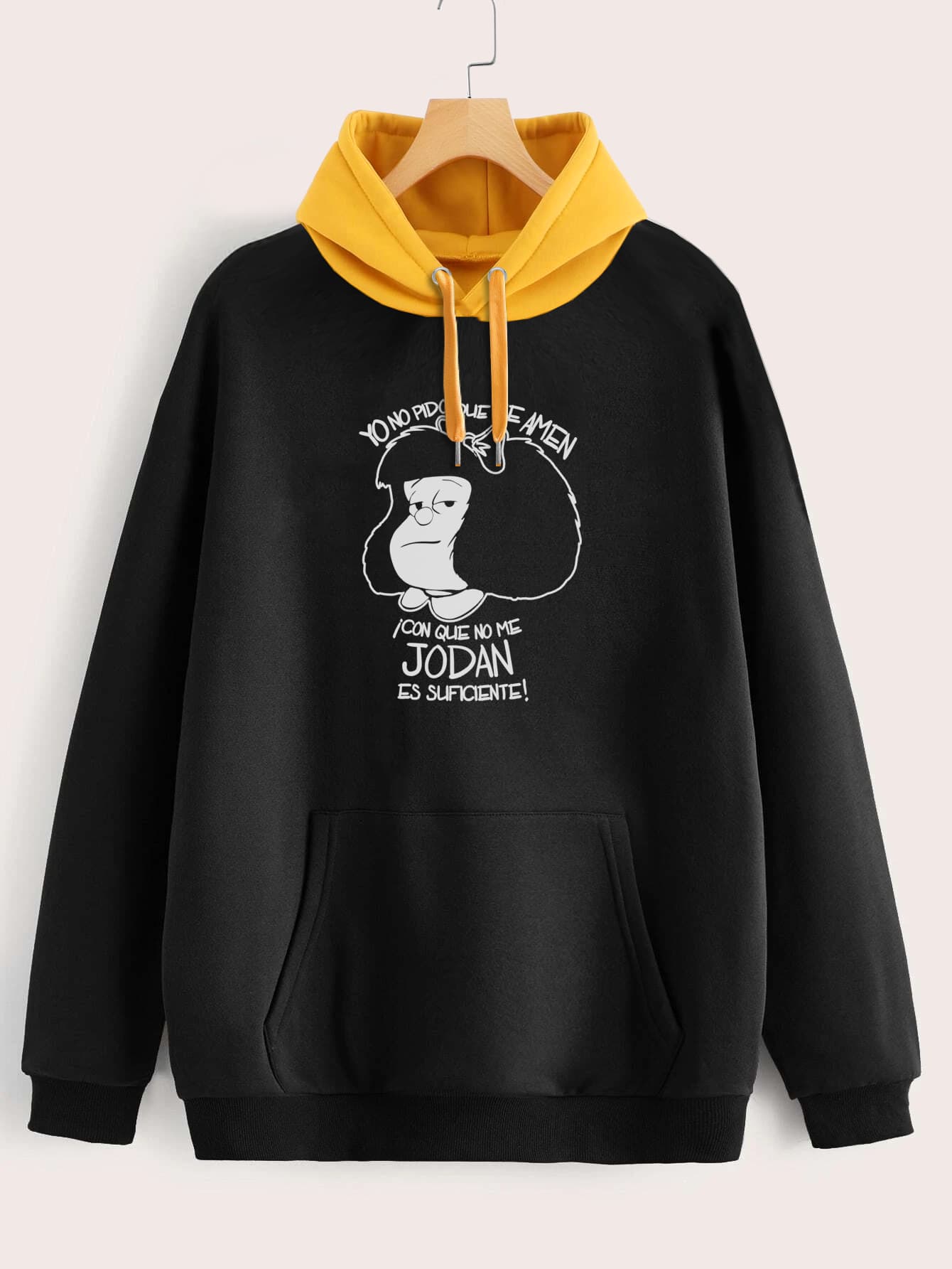 Buzo ancho hoodie Mafalda