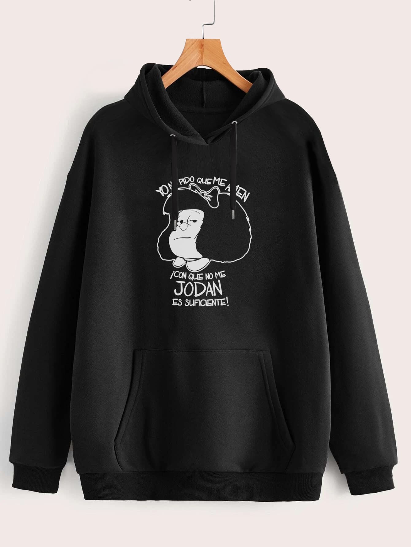 Buzo ancho hoodie Mafalda