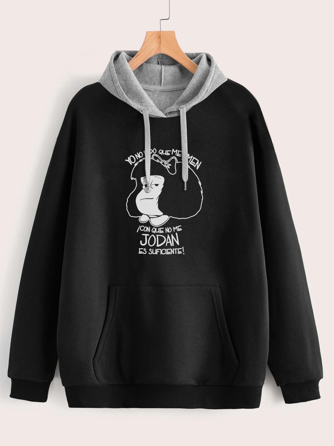 Buzo ancho hoodie Mafalda