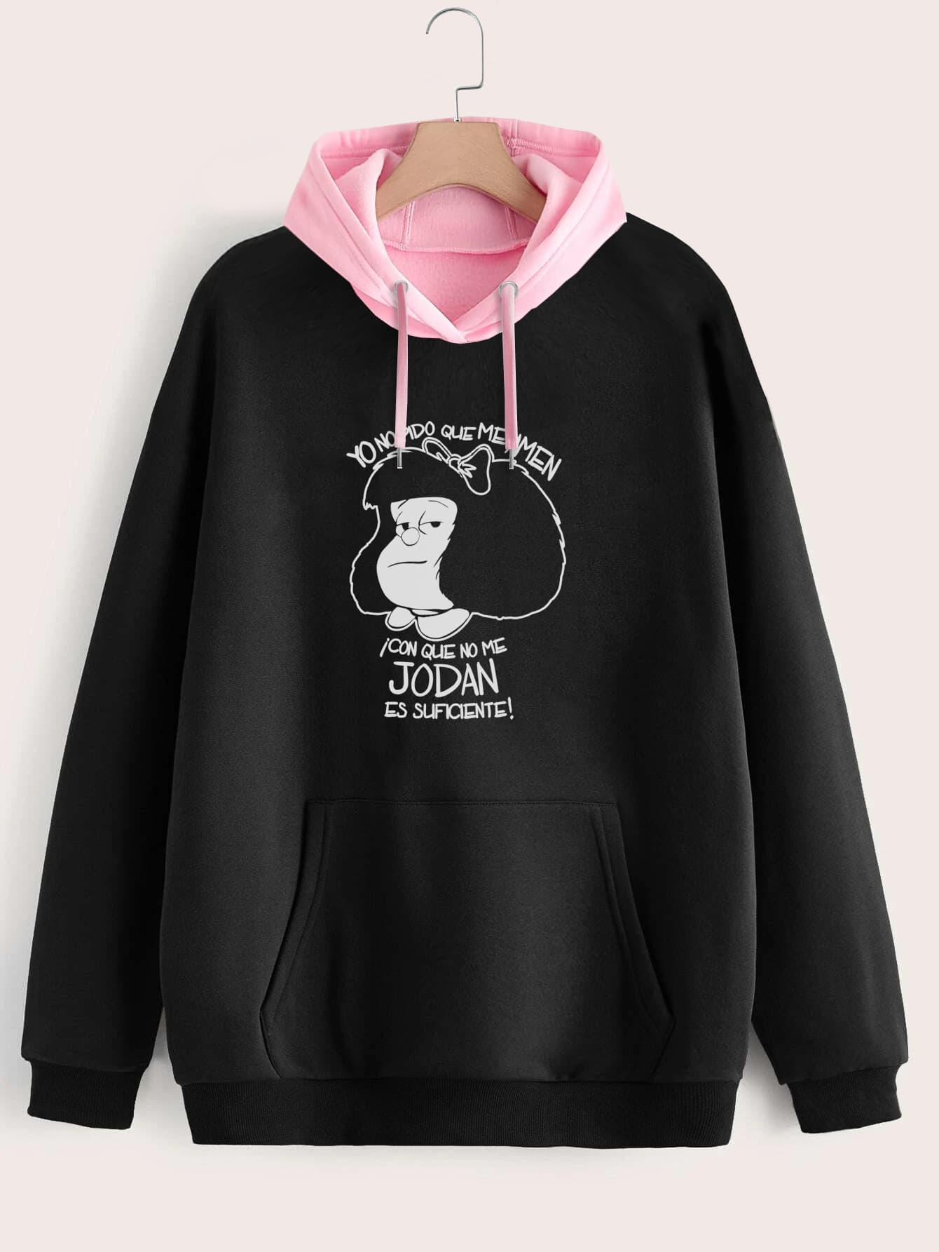 Buzo ancho hoodie Mafalda