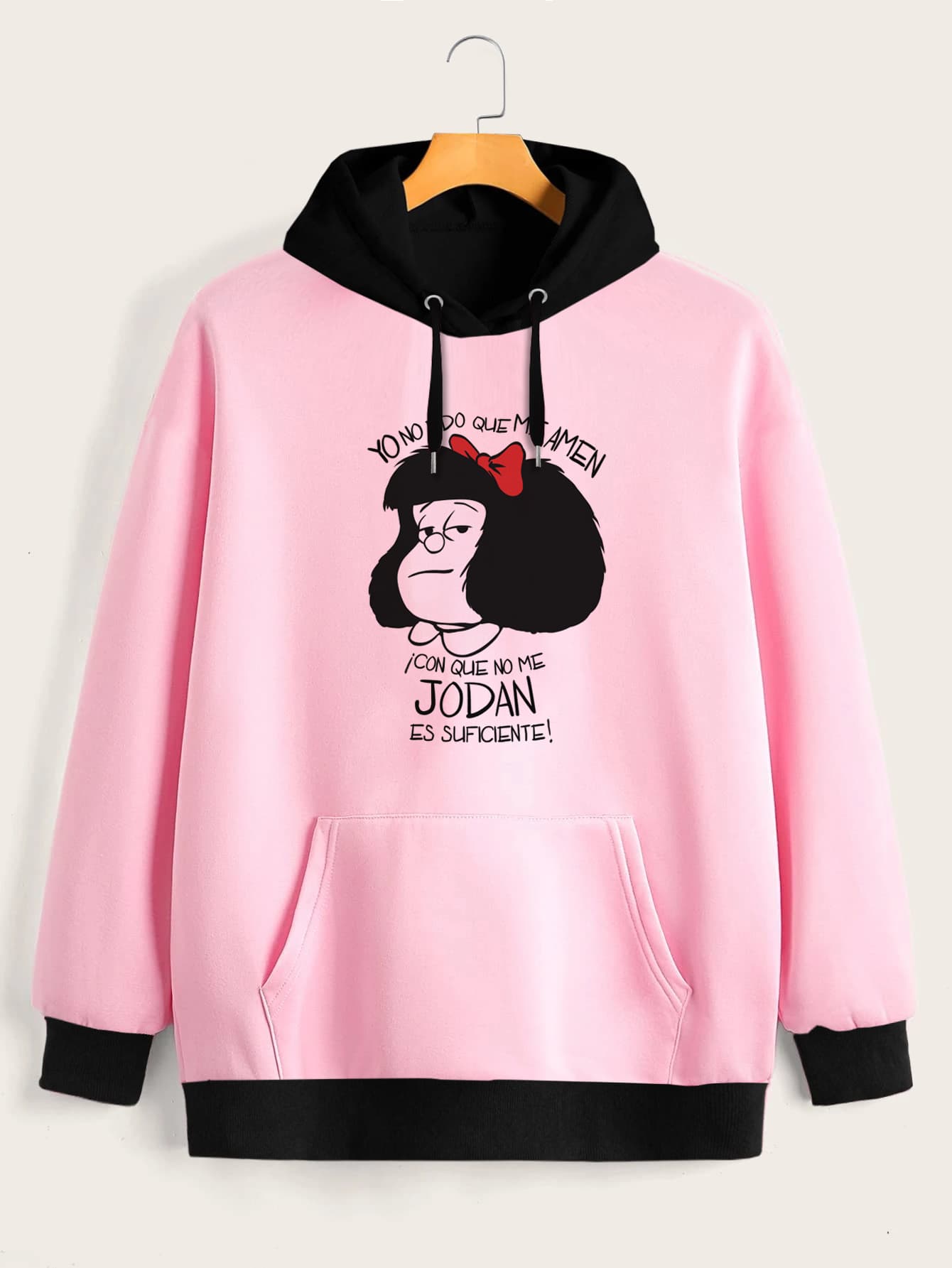 Buzo ancho hoodie Mafalda