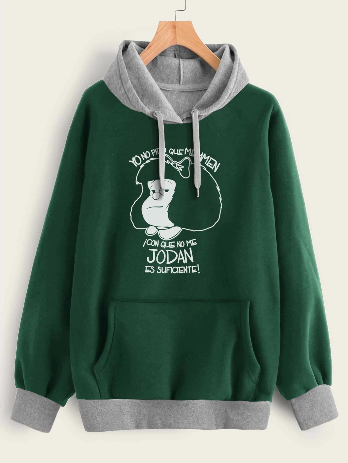 Buzo ancho hoodie Mafalda