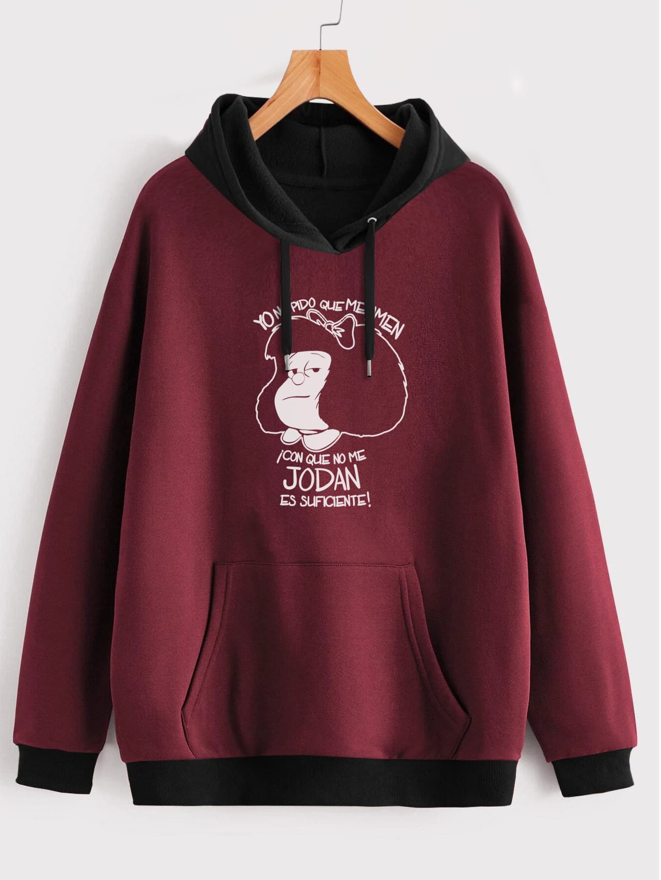Buzo ancho hoodie Mafalda