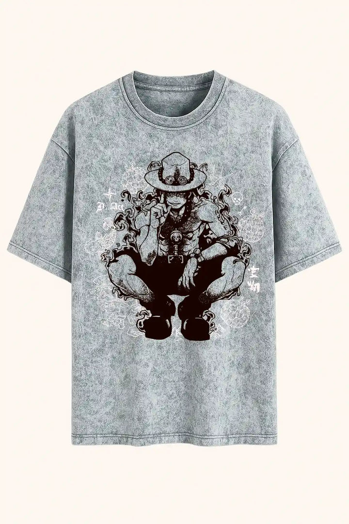 Camiseta acid wash portgas ace