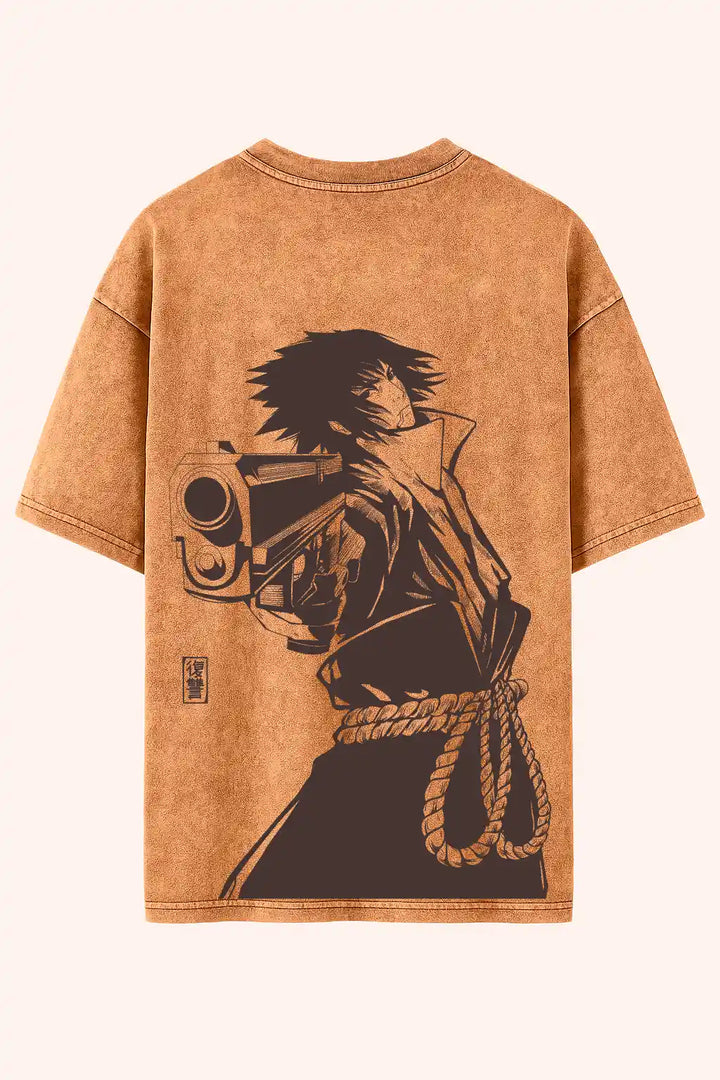 Camiseta acid wash sasuke dead shot