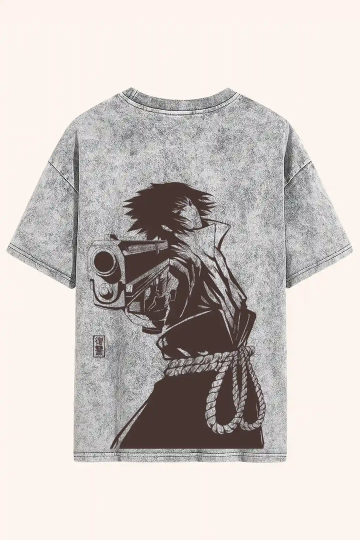 Camiseta acid wash sasuke dead shot