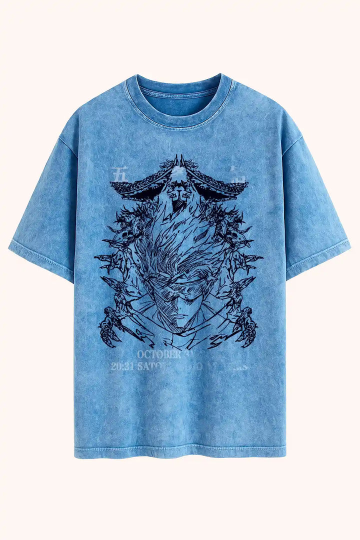 Camiseta acid wash satoru gojo