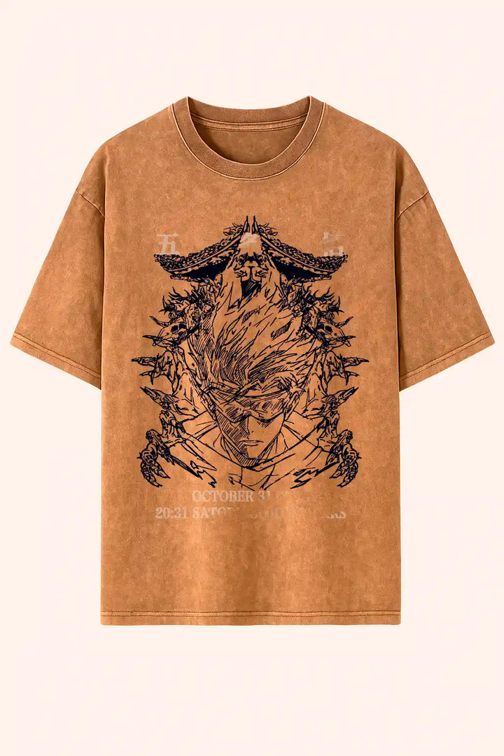 Camiseta acid wash satoru gojo