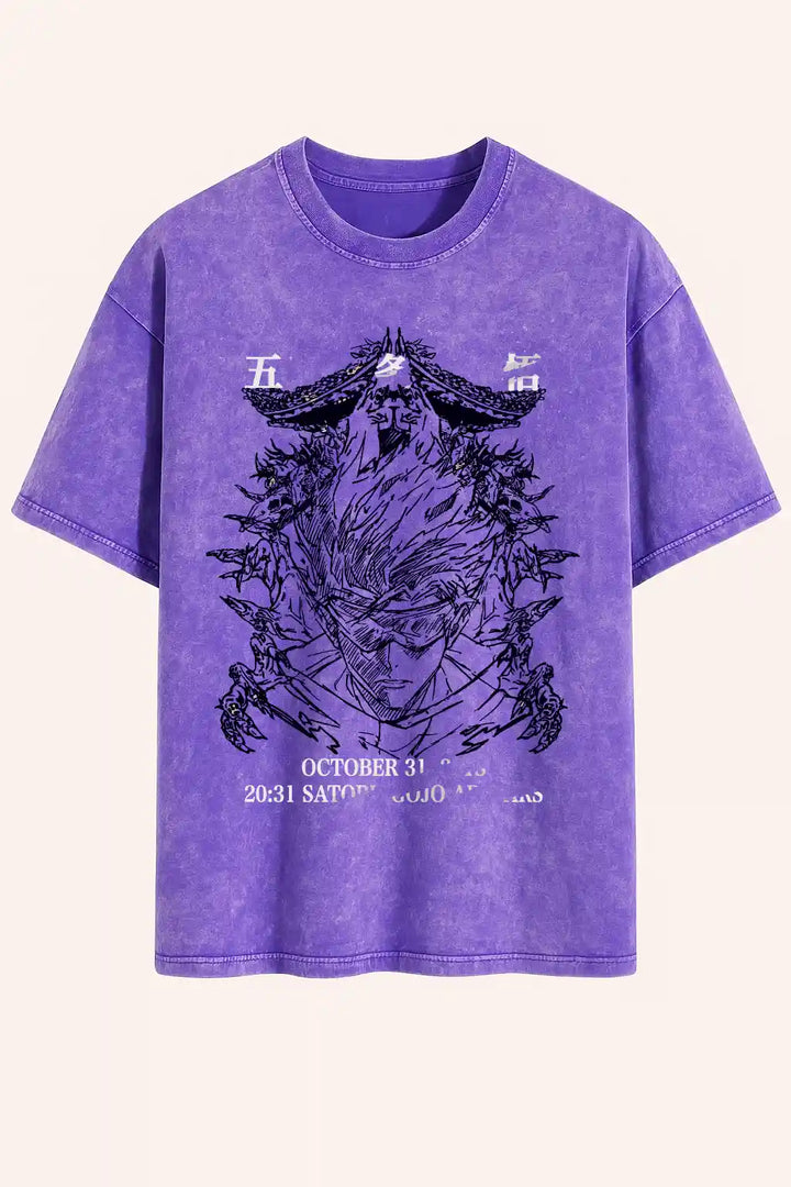 Camiseta acid wash satoru gojo
