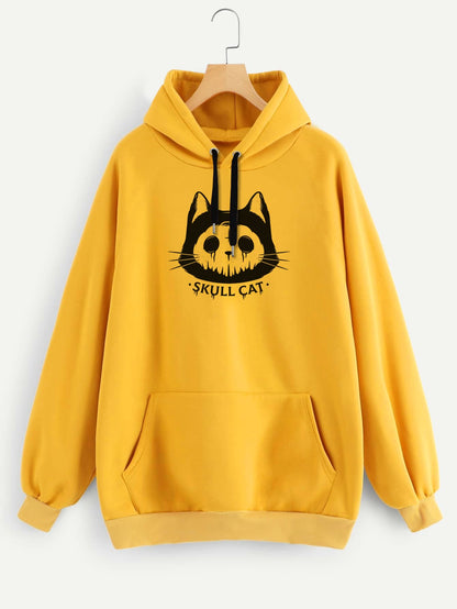 Buzo ancho hoodie Skullcat