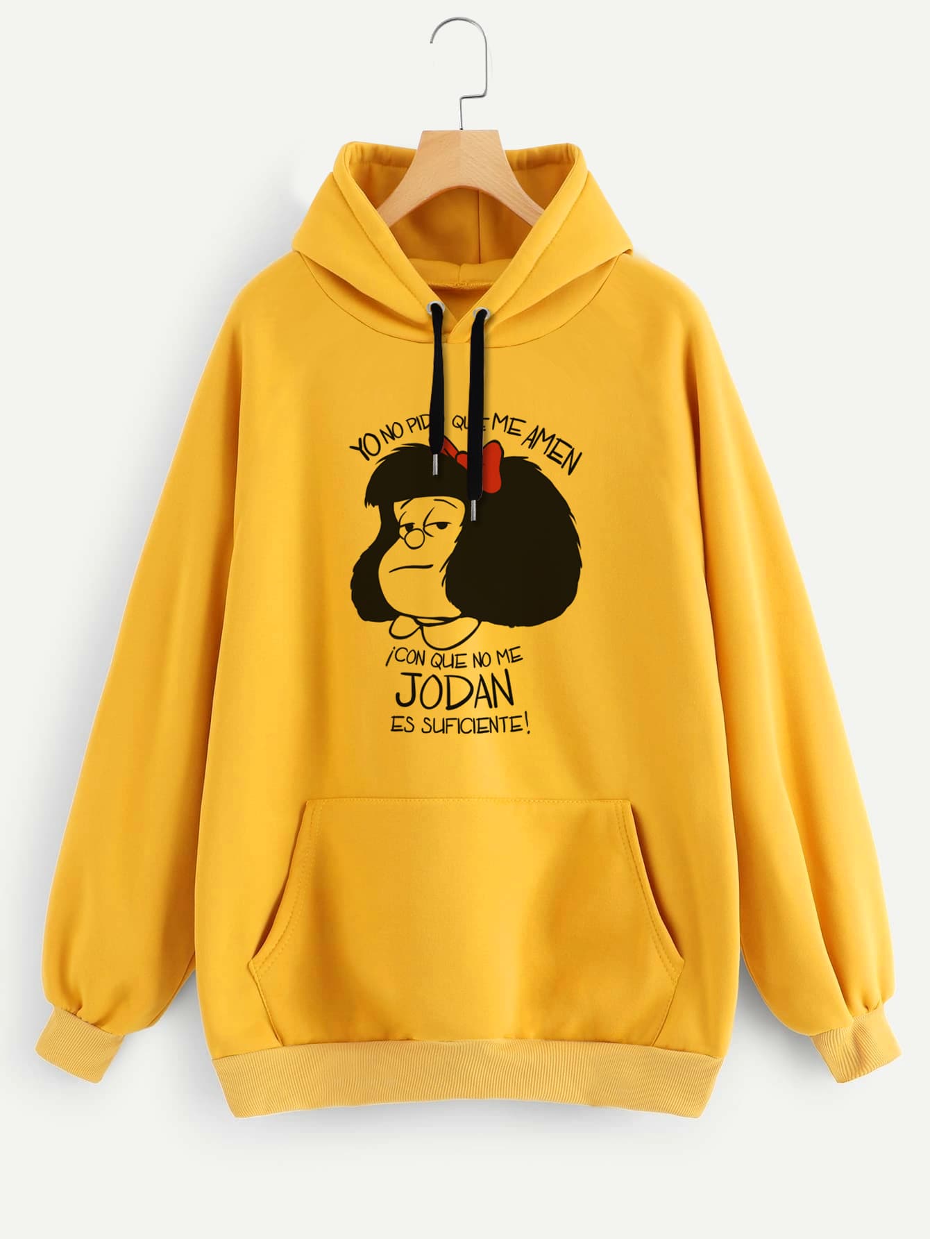 Buzo ancho hoodie Mafalda