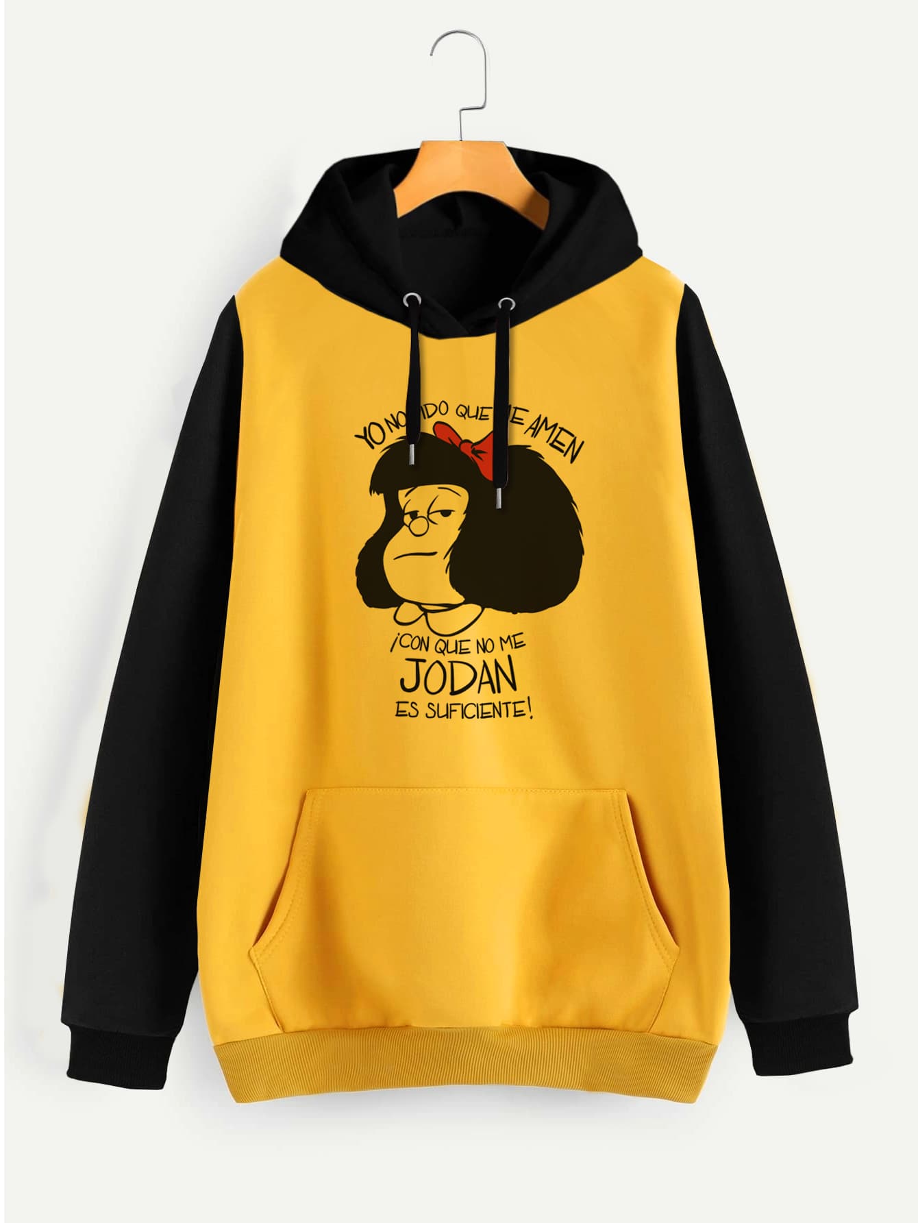 Buzo ancho hoodie Mafalda