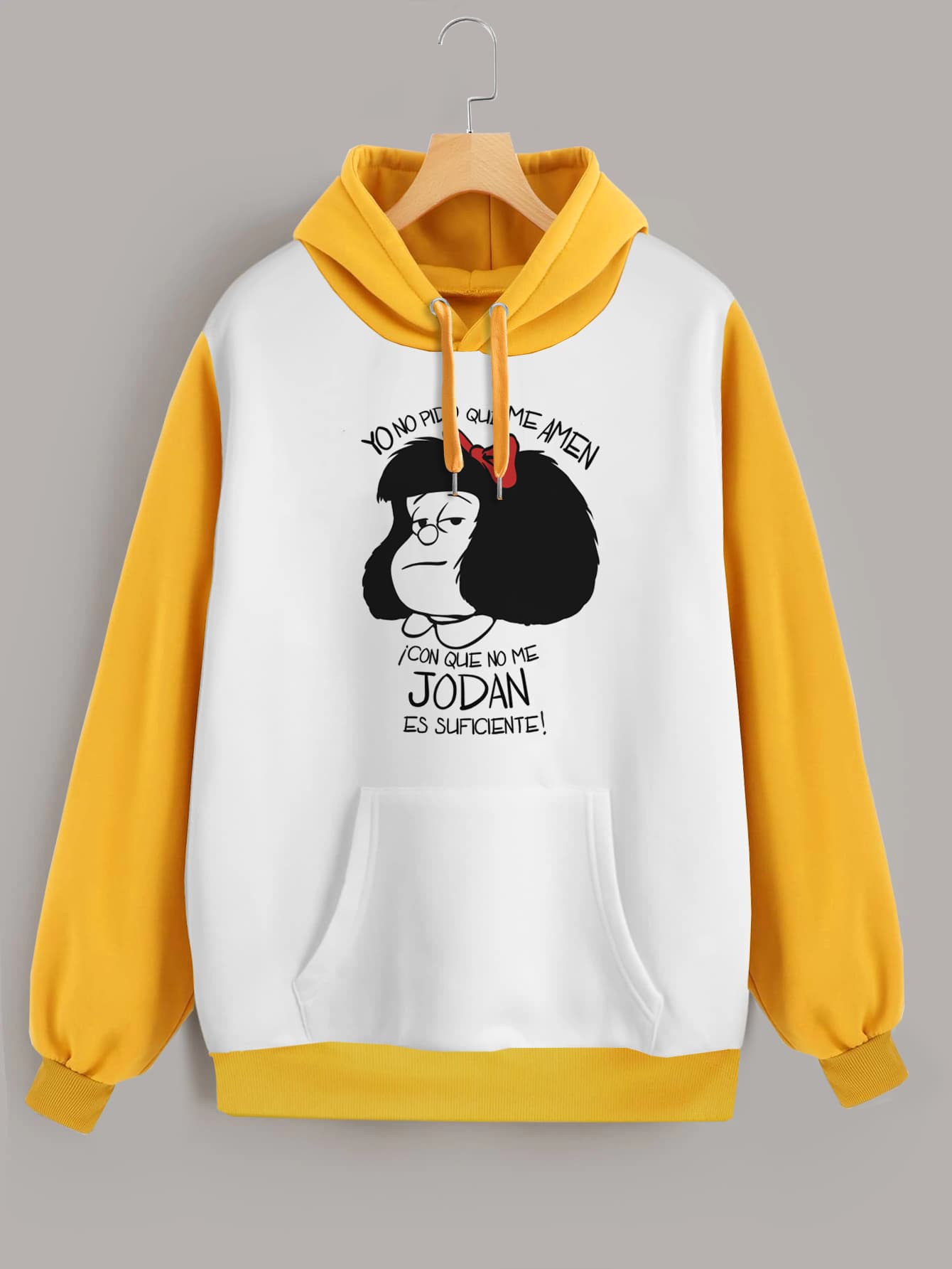 Buzo ancho hoodie Mafalda
