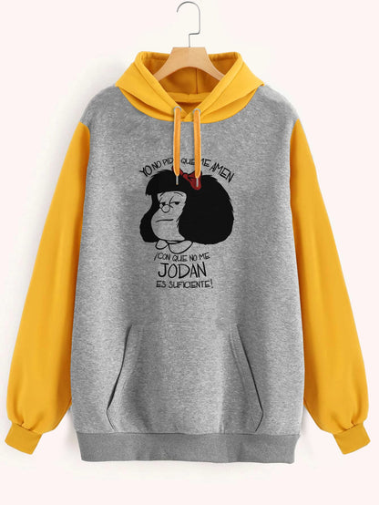 Buzo ancho hoodie Mafalda