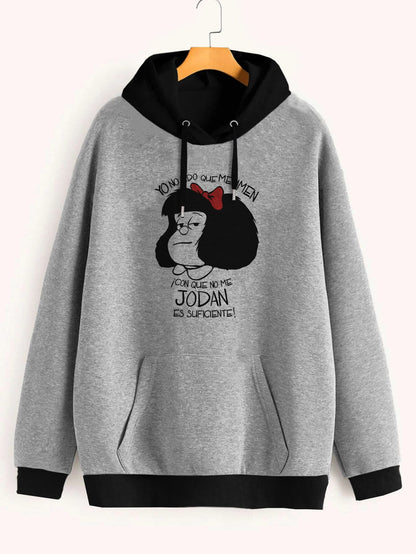 Buzo ancho hoodie Mafalda