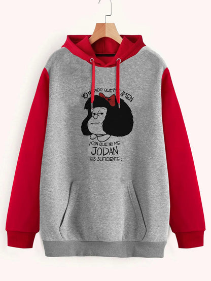 Buzo ancho hoodie Mafalda