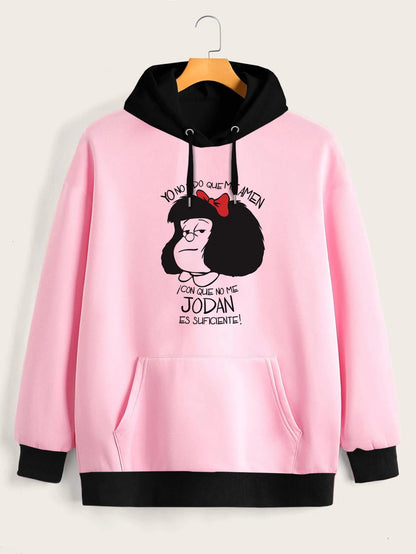 Buzo ancho hoodie Mafalda