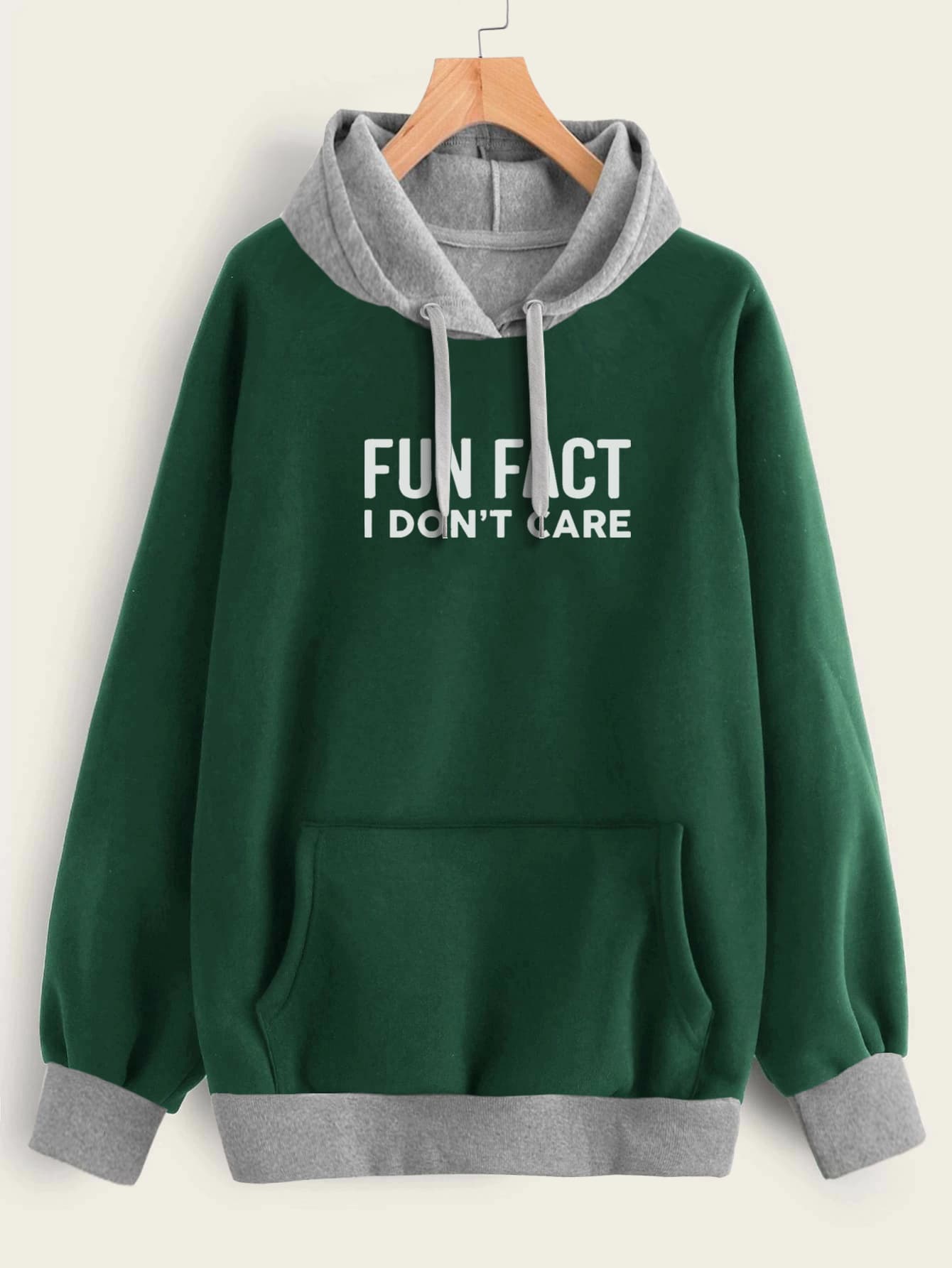 Buzo ancho hoodie Fun Fact I Don't Care