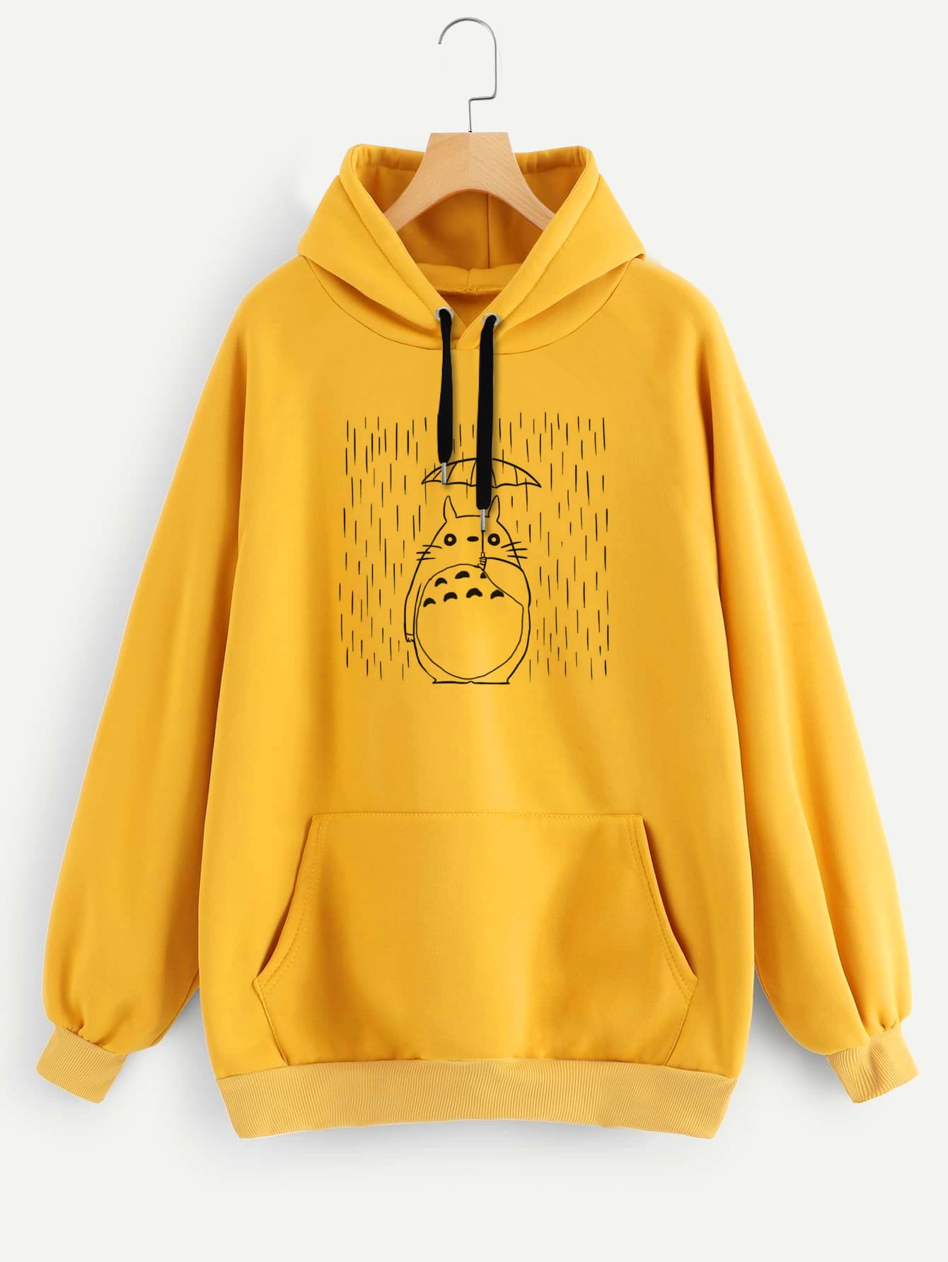 Buzo ancho hoodie Totoro Rain