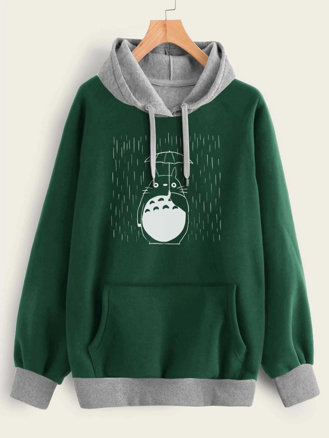 Buzo ancho hoodie Totoro Rain