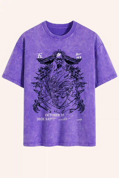 Camiseta acid wash satoru gojo